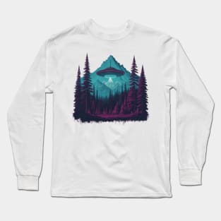 UFO Chronicles Podcast - UFO Glitch Artwork V8 Long Sleeve T-Shirt